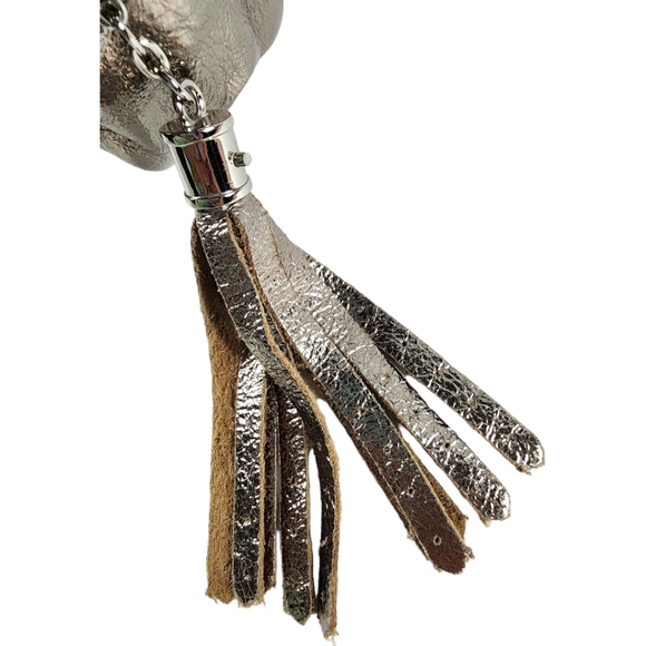 Leather Moscardini Firenze Metallic Crossbody Purse Bag - Made in Italy - Picture 2 of 6